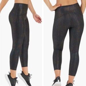 SPANX BLACK metallic irredescend multicolor women’s  leggings 1X